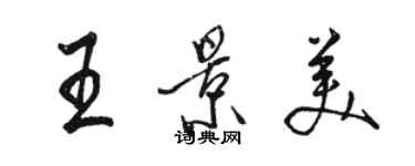 駱恆光王景美行書個性簽名怎么寫