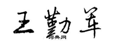 曾慶福王勤軍行書個性簽名怎么寫