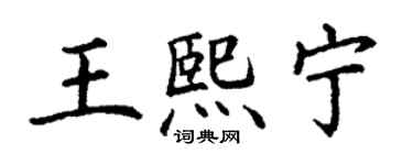 丁謙王熙寧楷書個性簽名怎么寫