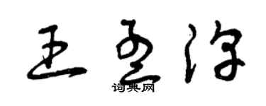 曾慶福王孟淳草書個性簽名怎么寫