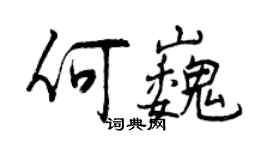 曾慶福何巍行書個性簽名怎么寫