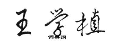 駱恆光王學植行書個性簽名怎么寫