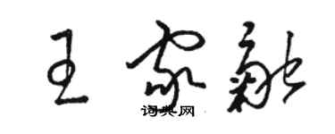 駱恆光王家融草書個性簽名怎么寫