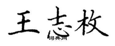 丁謙王志枚楷書個性簽名怎么寫