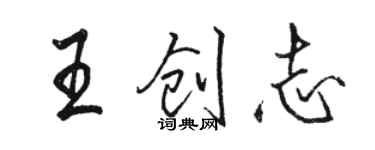 駱恆光王創志行書個性簽名怎么寫