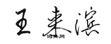 駱恆光王來濱行書個性簽名怎么寫