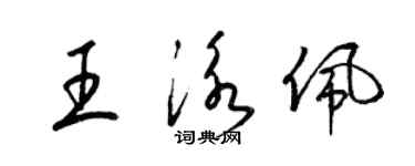 梁錦英王泳佩草書個性簽名怎么寫