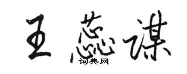 駱恆光王蕊謀行書個性簽名怎么寫