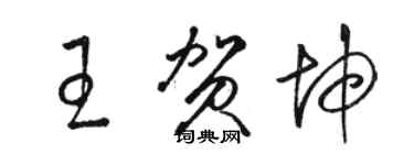 駱恆光王賀坤草書個性簽名怎么寫