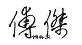 駱恆光傅傑草書個性簽名怎么寫