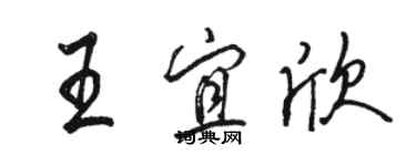 駱恆光王宜欣行書個性簽名怎么寫