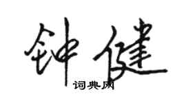 駱恆光鍾健行書個性簽名怎么寫