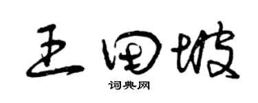 曾慶福王田坡草書個性簽名怎么寫