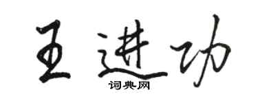 駱恆光王進功行書個性簽名怎么寫