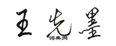 駱恆光王先墨行書個性簽名怎么寫