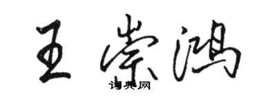 駱恆光王崇鴻行書個性簽名怎么寫