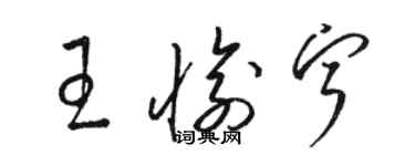 駱恆光王愉寧草書個性簽名怎么寫