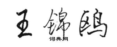 駱恆光王錦鷗行書個性簽名怎么寫