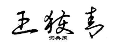 曾慶福王獲青草書個性簽名怎么寫