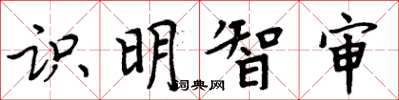 周炳元識明智審楷書怎么寫