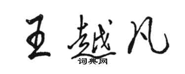 駱恆光王越凡行書個性簽名怎么寫
