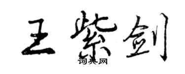 曾慶福王紫劍行書個性簽名怎么寫