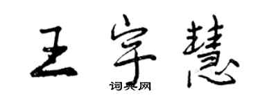 曾慶福王宇慧行書個性簽名怎么寫