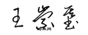 駱恆光王崇基草書個性簽名怎么寫