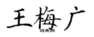 丁謙王梅廣楷書個性簽名怎么寫