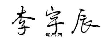 曾慶福李宇辰行書個性簽名怎么寫