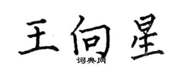 何伯昌王向星楷書個性簽名怎么寫