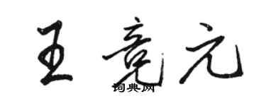駱恆光王競元行書個性簽名怎么寫