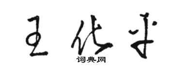 駱恆光王化平草書個性簽名怎么寫