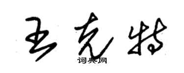 朱錫榮王克特草書個性簽名怎么寫