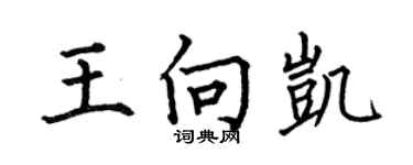 何伯昌王向凱楷書個性簽名怎么寫