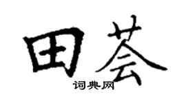 丁謙田薈楷書個性簽名怎么寫