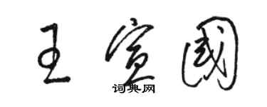 駱恆光王宣國草書個性簽名怎么寫