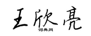 王正良王欣亮行書個性簽名怎么寫