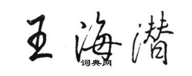 駱恆光王海潛行書個性簽名怎么寫