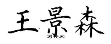 丁謙王景森楷書個性簽名怎么寫