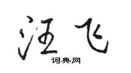 駱恆光汪飛行書個性簽名怎么寫