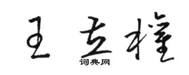 駱恆光王立權草書個性簽名怎么寫