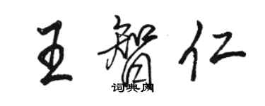 駱恆光王智仁行書個性簽名怎么寫