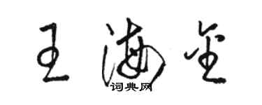 駱恆光王海金草書個性簽名怎么寫