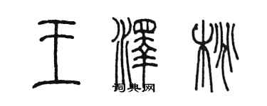 陳墨王澤桃篆書個性簽名怎么寫