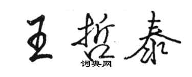 駱恆光王哲泰行書個性簽名怎么寫