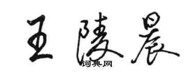 駱恆光王陵晨行書個性簽名怎么寫