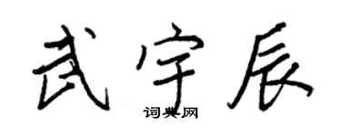 王正良武宇辰行書個性簽名怎么寫