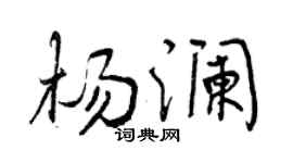 曾慶福楊瀾行書個性簽名怎么寫