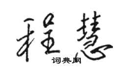駱恆光程慧行書個性簽名怎么寫